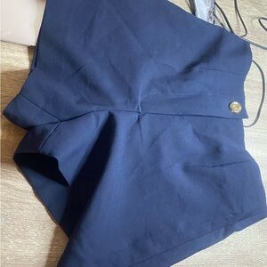 Zara High Waist Navy Shorts